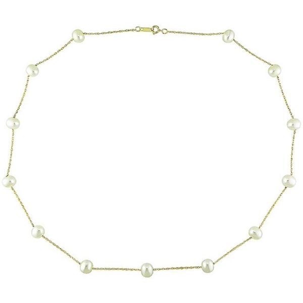 Miadora 10k Yellow Gold White Cultured Freshwater Pearl Necklace (5.5-6mm)