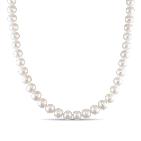 Miadora 7-7.5mm Freshwater Cultured Pearl Strand Necklace 14k Yellow Gold Clasp - 18 in