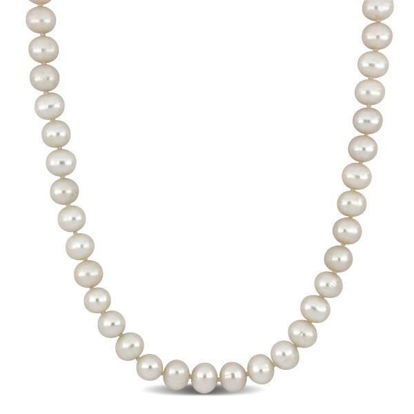Miadora 7.5-8mm Cultured Freshwater Pearl Necklace w/ 10K Yellow Gold Clasp