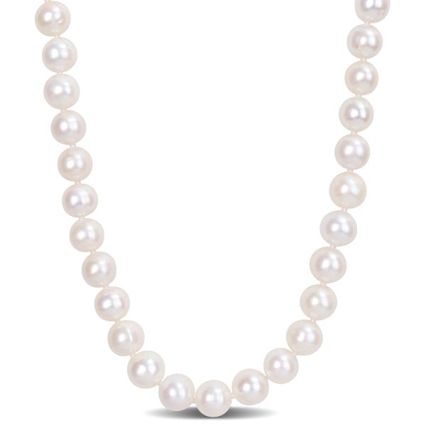 Miadora 9-10mm Cultured Freshwater Pearl Strand with Silvertone Clasp