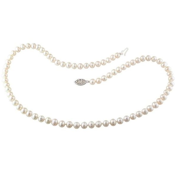 Miadora Sterling Silver 5-6 mm Cultured Freshwater Pearl Necklace (18 or 24 inch)